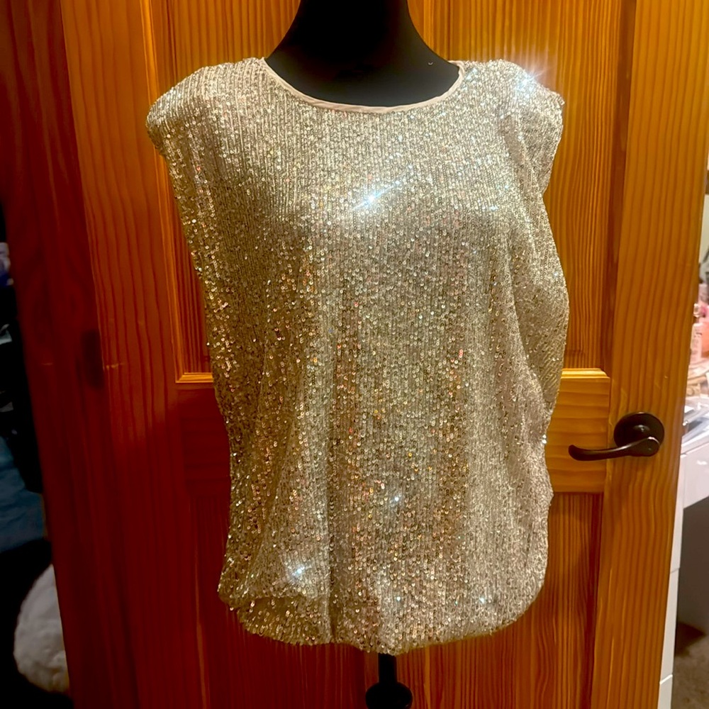 Maurice’s gold sequin top